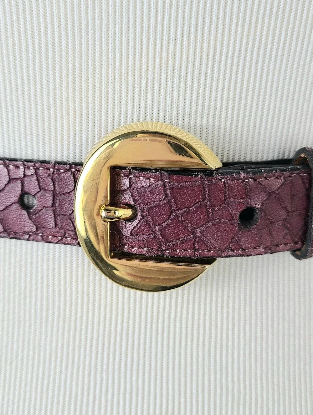 Pierre Cardin Burgundy Imported Cowhide Skinny Vintage Belt